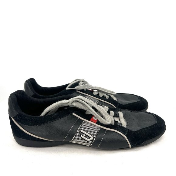Diesel Quayle Black Leather Men’s Sneakers Size 9.5 - Picture 1 of 9